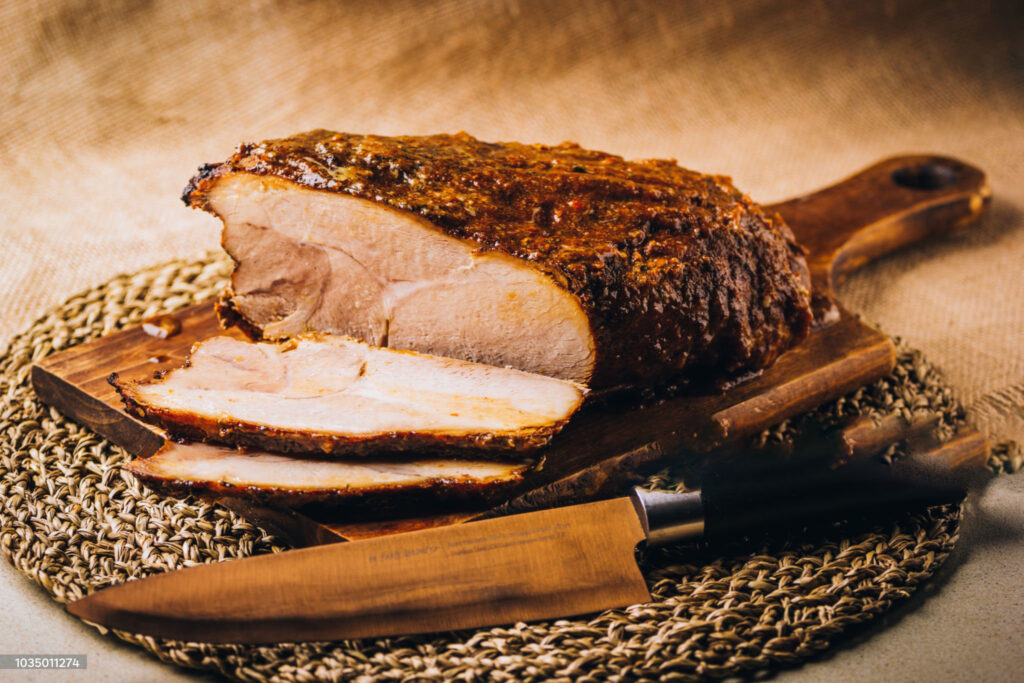 Piece of Christmas Pernil, roast pork
